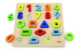 Viga 50119 Puzzle - sorter kształtów cyfry i kształty