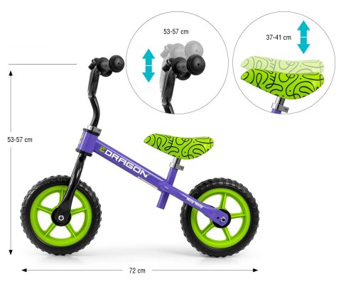 Milly Mally Rowerek biegowy Dragon Violet