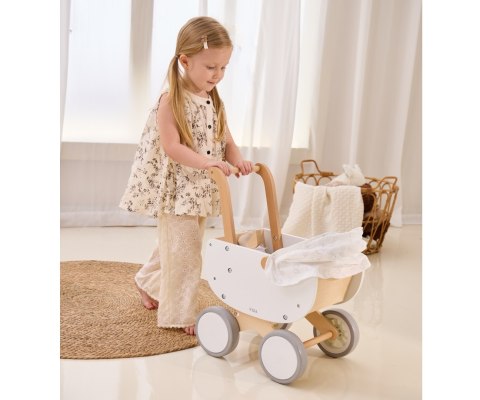 Viga 44719 PolarB Drewniany wózek dla lalek z gondolą