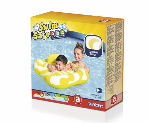 Bestway 32298 Siedzisko do nauki pływania Kwadrat Swim Safer Comfort Plush Zółte fale 76cm x 76cm