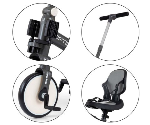 Milly Mally Rowerek 5w1 Optimus Max Dark Grey