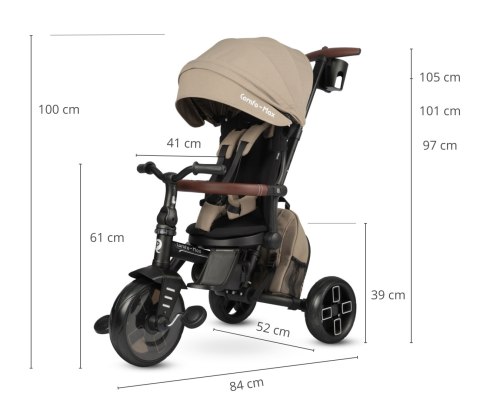 Qplay Rowerek Trójkołowy Comfo Max Coffee