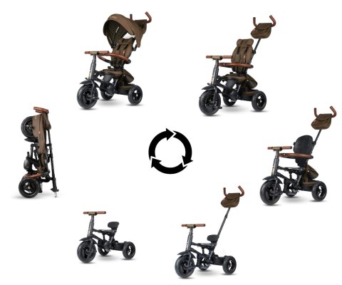 Qplay Rowerek Trójkołowy Rito Deluxe Rubber Brown