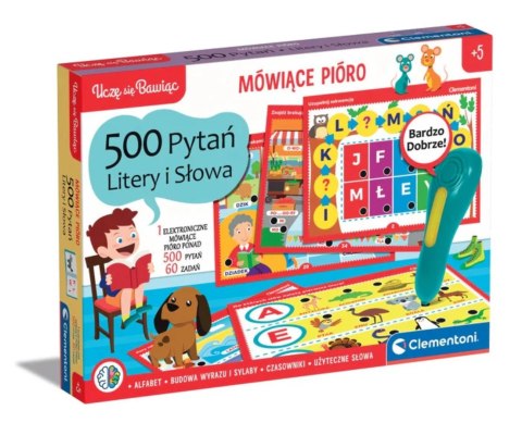 Clementoni Gry Edukacyjne 50780 Mówiące Pióro 500 Pytań Litery i Słowa