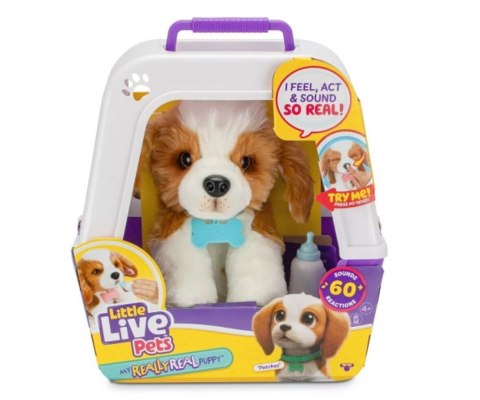 Little Live Pets 26548 Interaktywny Piesek Łatek z klatką