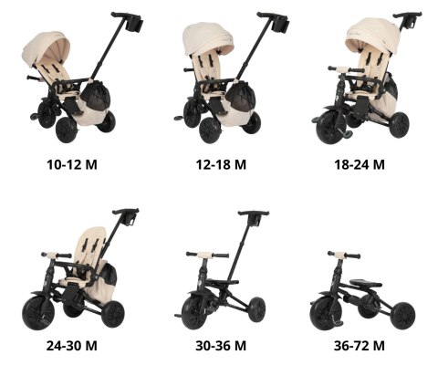 Qplay Rowerek Trójkołowy Nova Max Beige