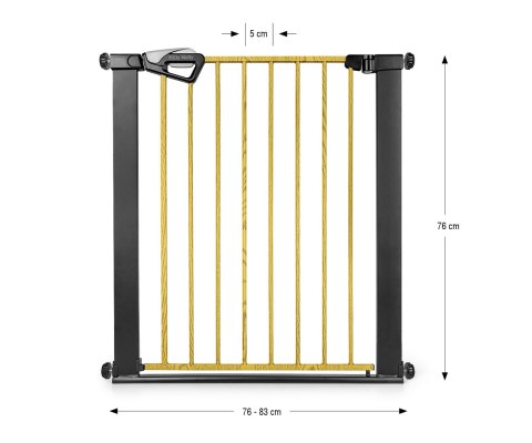 Milly Mally Bramka zabezpieczająca Barierka na schody Guardy 83 Black Natural