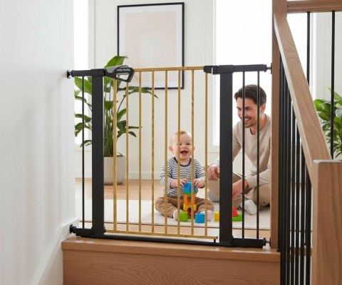 Milly Mally Bramka zabezpieczająca Barierka na schody z rozszerzeniami Guardy 104 Black Natural